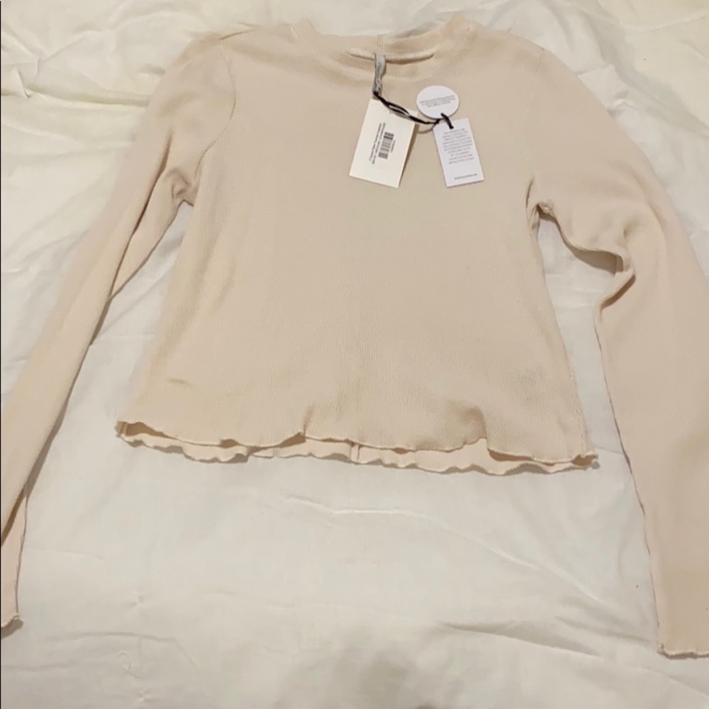 Waffle fitted crew neck